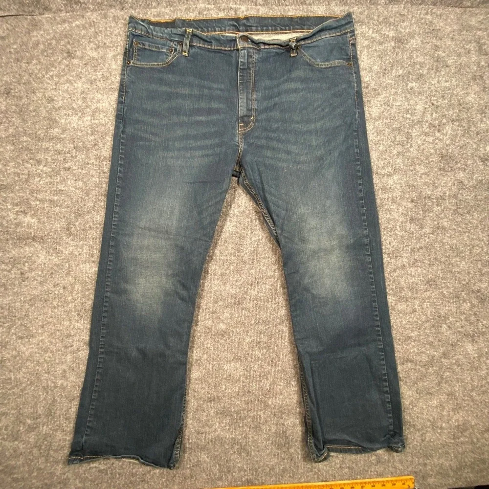 Levis 527 Slim Bootcut Jeans Mens 44x30 Medium Wash Blue Denim